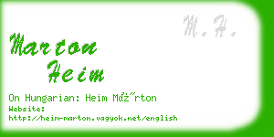 marton heim business card